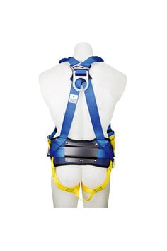 3M™ Protecta® P50 Construction Harness 1390062A, Blue and Yellow, Back view