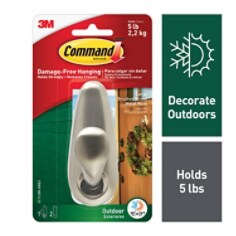 3M Command Stainless Steel Metal Hooks – Small, Damage-Free Hanging, 4-Pack