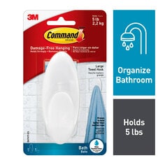 Command™ Bath Shower Caddy BATH11, Frosted, 1 Caddy, 4 Mounting bases, 4  Large strips