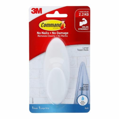 Command™ Bath Large Towel Hook (1HK&1ST)