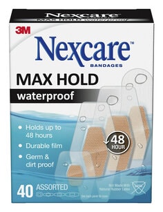 Max Hold Waterproof Bandage, 40 ct, Three Sizes