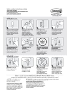 3M Bath Medium Hooks, Satin Nickel Instructions BATH43-SN-2ES_34872339584