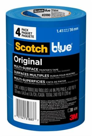 ScotchBlue Original Painter’s Tape 2090-36EP4, 1.41 in x 60 yd (36mm x 54,8m), 4 rolls/pack image ScotchBlue Original Painter’s Tape 2090-36EP4, 1.41 in x 60 yd (36mm x 54,8m), 4 rolls/packimage
