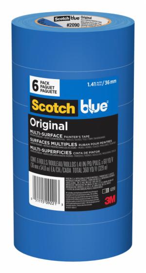 ScotchBlue Original Painter’s Tape 2090-36AP6, 1.41 in x 60 yd (36mm x 54,8m), 6 rolls/pack image ScotchBlue Original Painter’s Tape 2090-36AP6, 1.41 in x 60 yd (36mm x 54,8m), 6 rolls/packimage