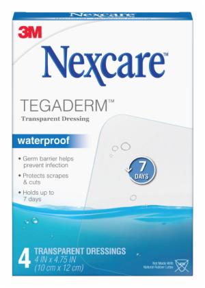 3M™ Nexcare Waterproof Tegaderm Transparent Dressing H1626, 4 IN x 4.75 IN (10 cm x 12 cm), 4 countimage