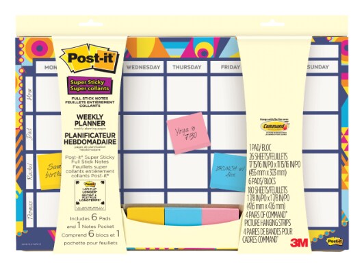 Post-it® Weekly Planner, 18 in x 12 in, 26 planner sheets plus 150 Post-it® Super Sticky Full Stick Notes/Pack | 3M United States Post-it® Weekly Planner, 18 in x 12 in, 26 planner sheets plus 150 Post-it® Super Sticky Full Stick Notes/Pack | 3M United States