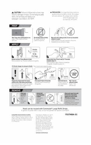 Command Large Brushed Nickel Hook 17037MBN-ES, Marble Finish, 1 Hook, 2 Strips image Command Large Brushed Nickel Hook 17037MBN-ES, Marble Finish, 1 Hook, 2 Stripsimage