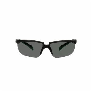 3M™ Solus 2000 Series, S2030AS-BLK, Black/Green Temples, IR 3.0 Gray Anti-Scratch lens, 20ea/csimage
