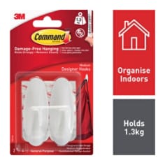 7100117769 17081 eCFIP Command™ Designer Hooks Medium 17081 White 2HKS+4S/PK