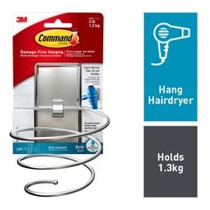 7100085152 BATH39-SN eCFIP Command™ Bath Hair Dryer Holder, Satin Nickel, 1 Holder+2L Bath Strips