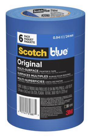 ScotchBlue Original Painter’s Tape 2090-24EP6, 0.94 in x 60 yd (24mm x 54,8m), 6 rolls/pack image ScotchBlue Original Painter’s Tape 2090-24EP6, 0.94 in x 60 yd (24mm x 54,8m), 6 rolls/packimage