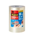 スコッチ® 透明梱包用テープ 手でまっすぐ切れる 3842K-3P