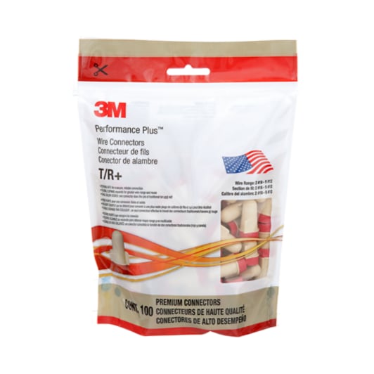 3-M T/R+POUCH TAN/RED WIRE CONNECTOR (100/POUCH)