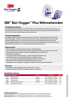 3M Bair Hugger Wärmehemden Plus Produktdatenblatt.