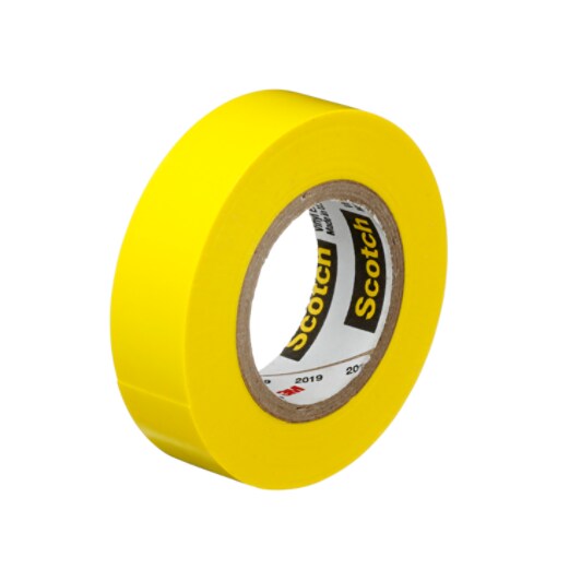 0 to 221 Degree F 1250V//mil Dielectric Strength 3M Scotch 35 Polyvinyl Chloride Color Coding Electrical Tape 20 Length x 1//2 Width Yellow 20/' Length x 1//2 Width 10257