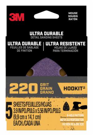 3M™ Ultra Durable Detail Sanding Sheets, 220 grit, Mousepk220, 5/pk, 20/caseimage