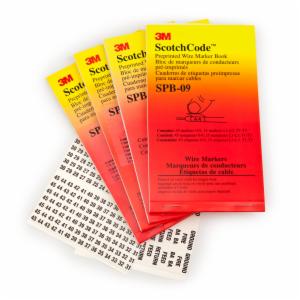 3M™ ScotchCode Pre-Printed Wire Marker Book SPB-09, black print on a white background highlights the characters, 5/Bag image 3M™ ScotchCode Pre-Printed Wire Marker Book SPB-09, black print on a white background highlights the characters, 5/Bagimage