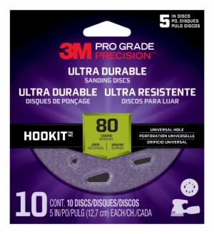 3M™ Pro Grade Precision Ultra Durable Universal Hole Sanding Disc DUH580TRI-10I, 5 inch UH, 80, 10/packimage