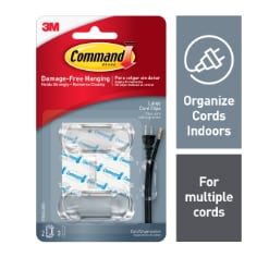 Command™ Clear Large Cord Clips, 17303CLR-ES, 2 Clips, 3 Strips