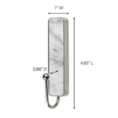 Command™ Large Brushed Nickel Hook, Marble Finish, 1 Hook, 2 Strips, 17037MBN-ES