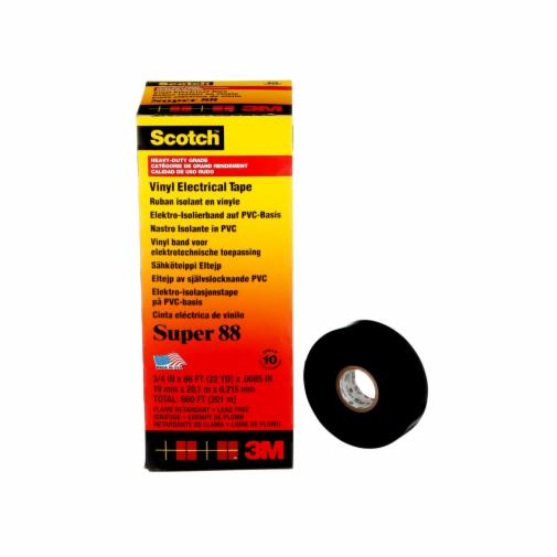 Scotch® Super 88 Professional Grade Heavy Duty Vinyl Electrical Tape, black