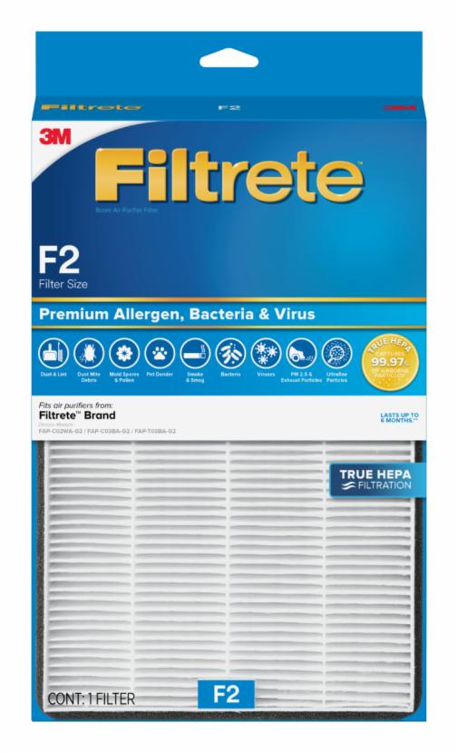 Filtrete Air Filter - HEPA - For Air Purifier - Remove Allergens, Remove Bacteria, Remove Virus - ParticlesF2 Filter Grade - 8.2