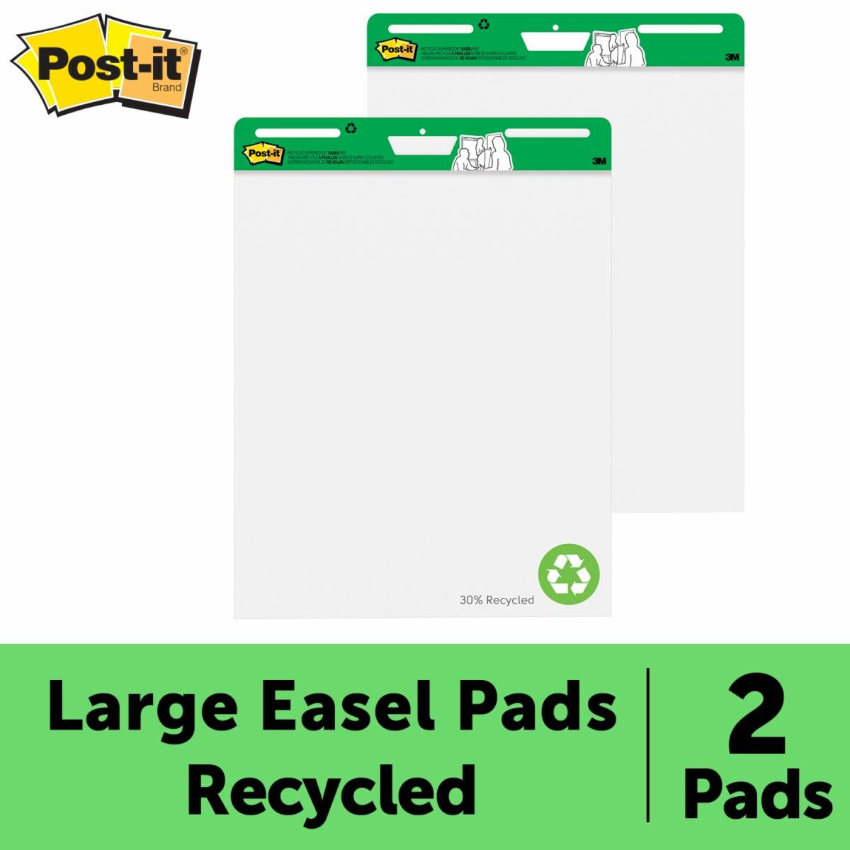 Postit® Super Sticky Easel Pad 559RP, 25 in. x 30 in. Recycled, 2 pk