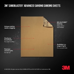 3M™ SandBlaster™ ADVANCED SANDING Sanding Sheets w/ NO-SLIP GRIP™
