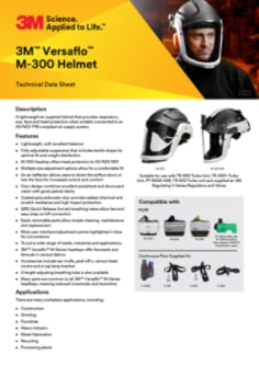 3M™ ANZ Headtops Versaflo™ Helmet M-300 Technical Data Sheet 2024