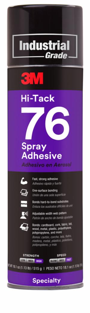 3M™ Hi-Tack Spray Adhesive 76, Clear, 24 fl oz Can (Net Wt 18.1 oz), 12/Case, NOT FOR SALE IN CA AND OTHER STATES image 3M™ Hi-Tack Spray Adhesive 76, Clear, 24 fl oz Can (Net Wt 18.1 oz), 12/Case, NOT FOR SALE IN CA AND OTHER STATESimage