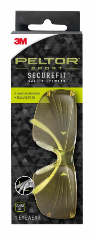 Peltor Sport SecureFit Safety Eyewear SF400-PA-9, Amber/AF Lens, 9ea/csimage