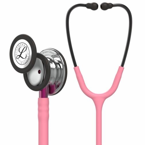 3M Littmann  Classic III Monitoring Stethoscope, Mirror Chestpiece, Pearl Pink Tube, 5962