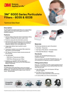 3M 6000 Series Particulate Filters - 6035, 6038_Datasheet