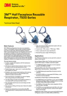 3M 7500 Series Reusable Half Mask Datasheet