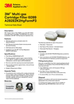 3M Cartridge 6099 Data Sheet