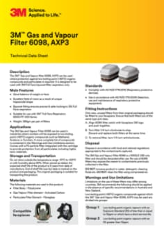 3M Gas and Vapour Cartridge 6098 Technical Datasheet