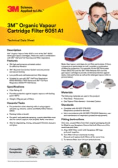 3M Organic Vapour Cartridge 6051 Datasheet