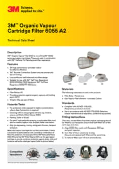 3M Organic Vapour Cartridge 6055 Technical Datasheet