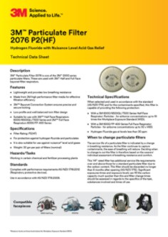 3M Particulate Filter 2076  Datasheet