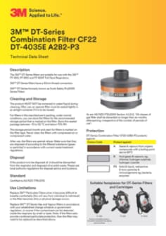 3M™ DT-Series  Combination Filter CF22  DT-4035E A2B2-P3 Technical Data Sheet