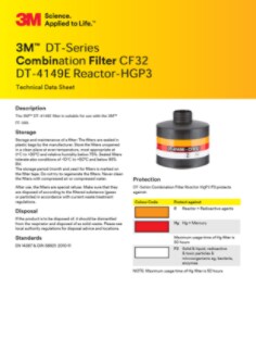 3M™ DT-Series Combination Filter CF32  DT-4149E Reactor-HGP3 Technical Data Sheet