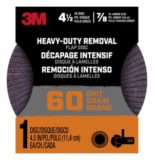 3M™ FLPDisc4.5In60 Heavy Duty Removal 4.5 Inch Flap Disc, 60 Grit, 1/Pk, 12/Caseimage