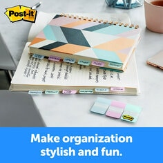 Post-it® Durable Tabs, Gradient, 1 in. x 1.5 in. (25.4 mm x 38.1 mm), 36/pack