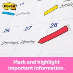 Post-it® Arrow Flags Value Pack, .47 in x 1.7 in, Asstd Colors, 24/Disp, 8/Pack, 60 Sign Here Flags