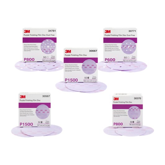 3M Company 3M-30667 6 in Purple Finishing Film Hookit Disc P1500 Grit