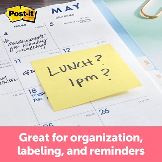 Post-it Notes, 3 in x 3 in, Canary, 24 Pads/Pack
