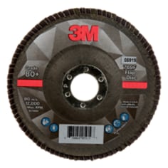 3M Flap Disc, 769F, T27, 80+, 5 in x 7/8 in (127 mm x 22.2 mm)