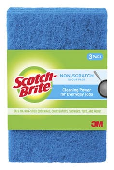 Scotch-Brite Non-Scratch Scour Pads, 3 pack in package, Thread 19696
