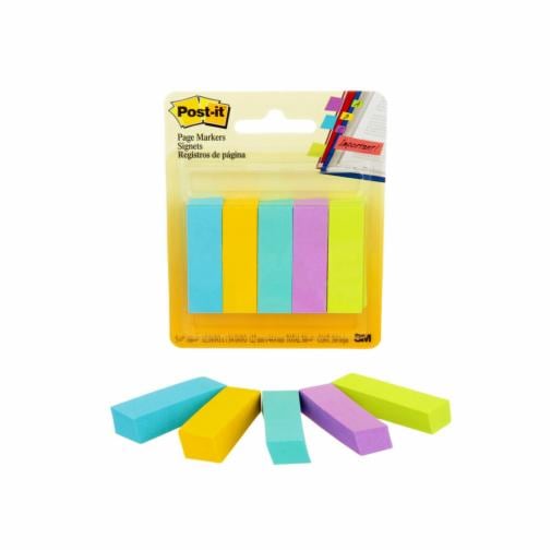 Post-It Marque-Pages 15x50mm - Pack 9 Blocs 100 Feuilles Couleurs Assorties