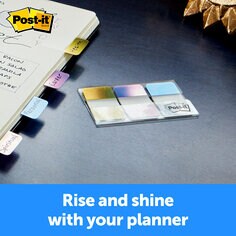 Post-it® Tabs, Foil Iridescnet Colors, 1 in x 1.5 in (25.4 mm x 38.1 mm)